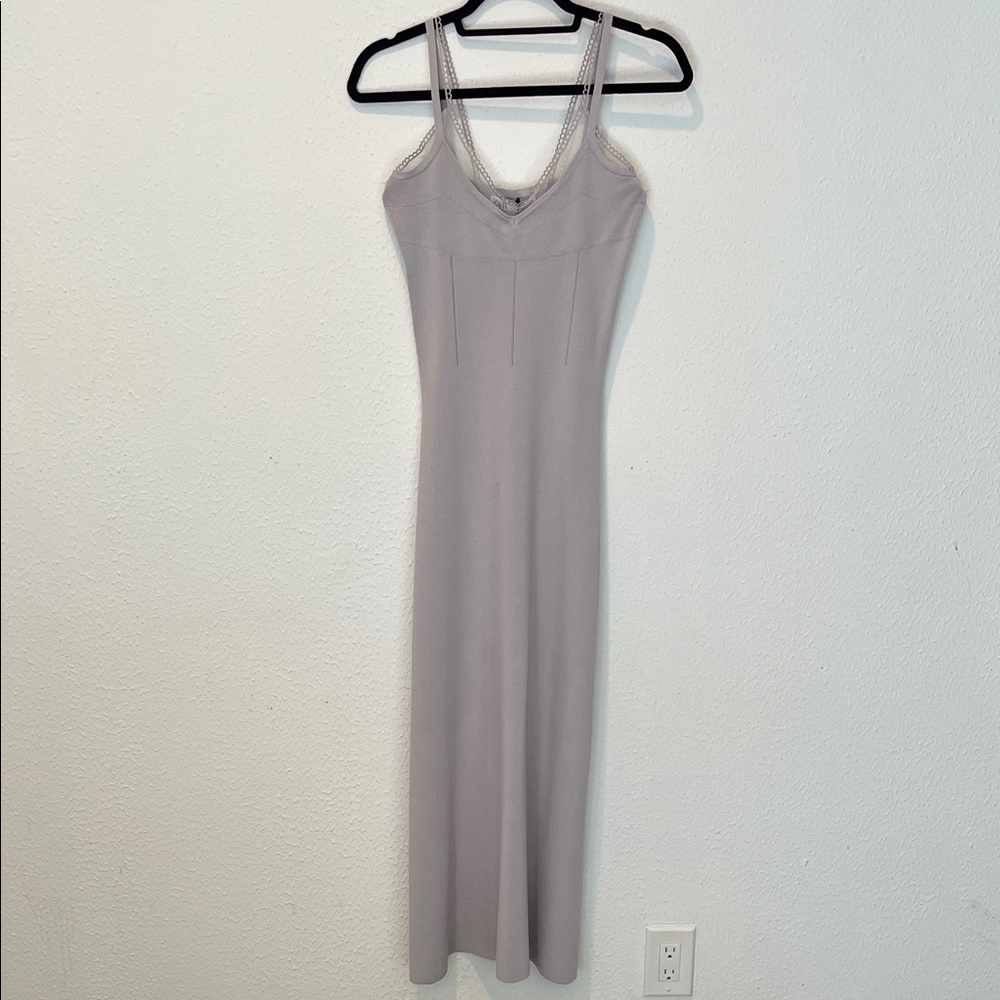Zara Light Gray Combination Knit Dress
